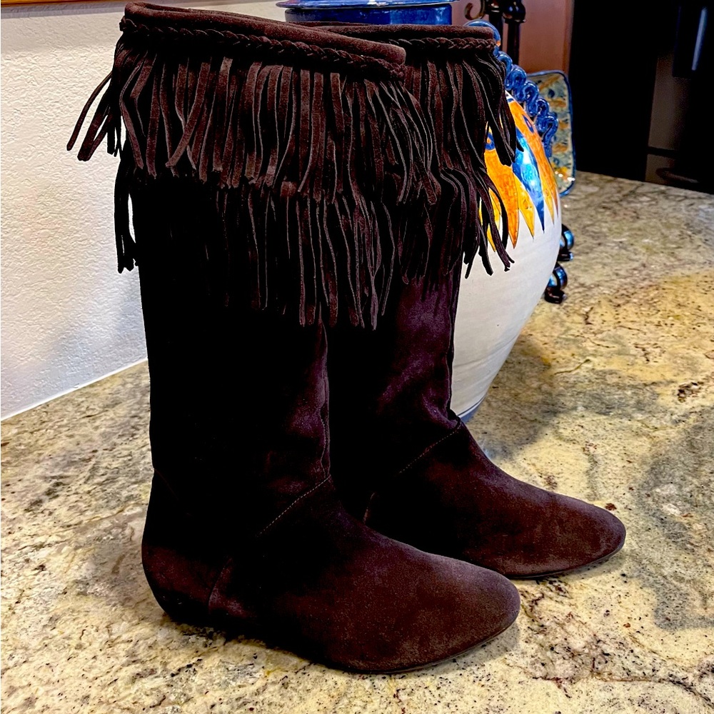 Suede Fringed Boots